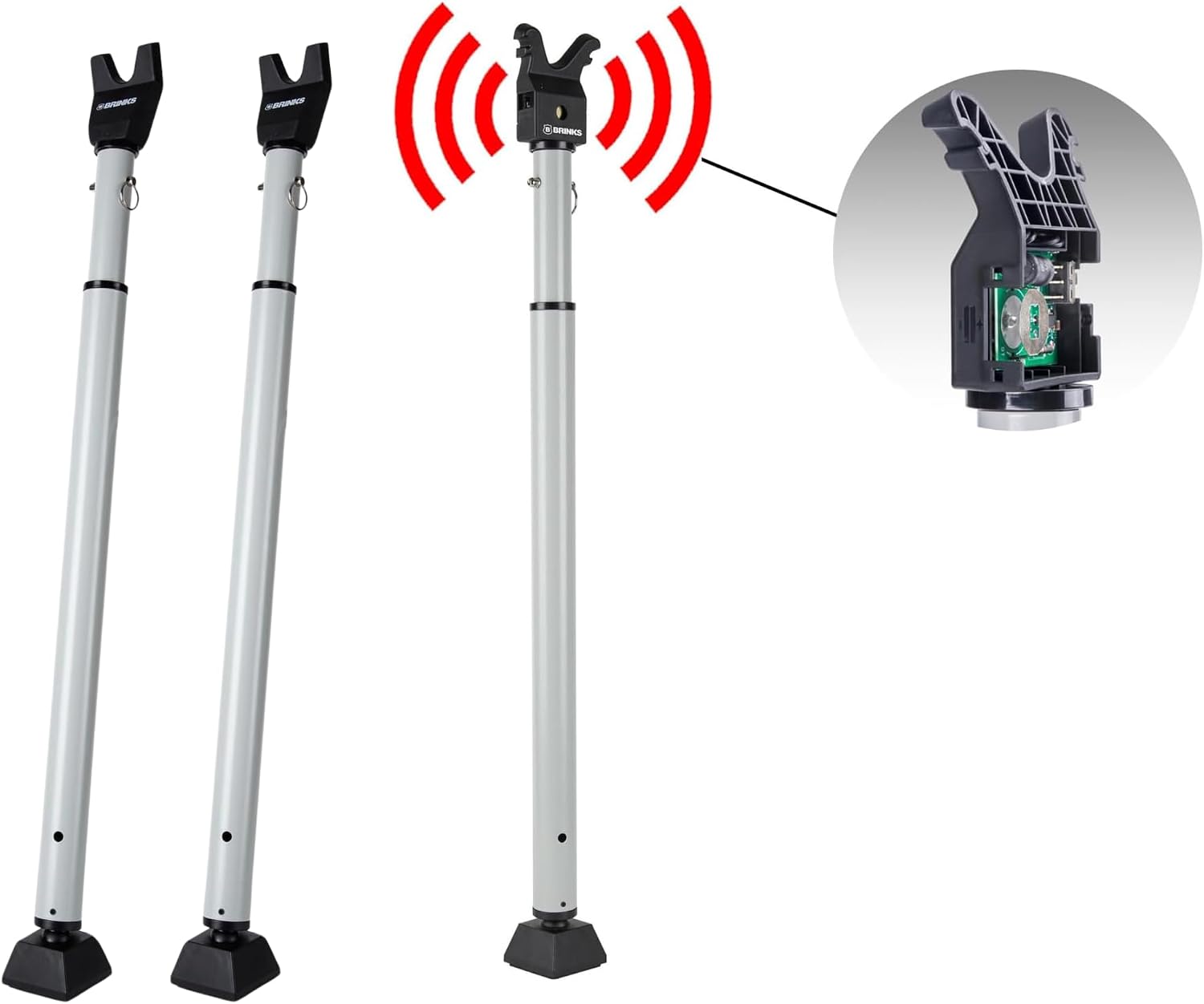 BRINKS Home Security Bundle - 1 Portable Alarm Door Security Bar + 2 Standard Portable Door Security Bars - Adjustable Door Jammer Set for Sliding, Hinged Doors & Windows - Ideal for Home, Dorm, Trave
