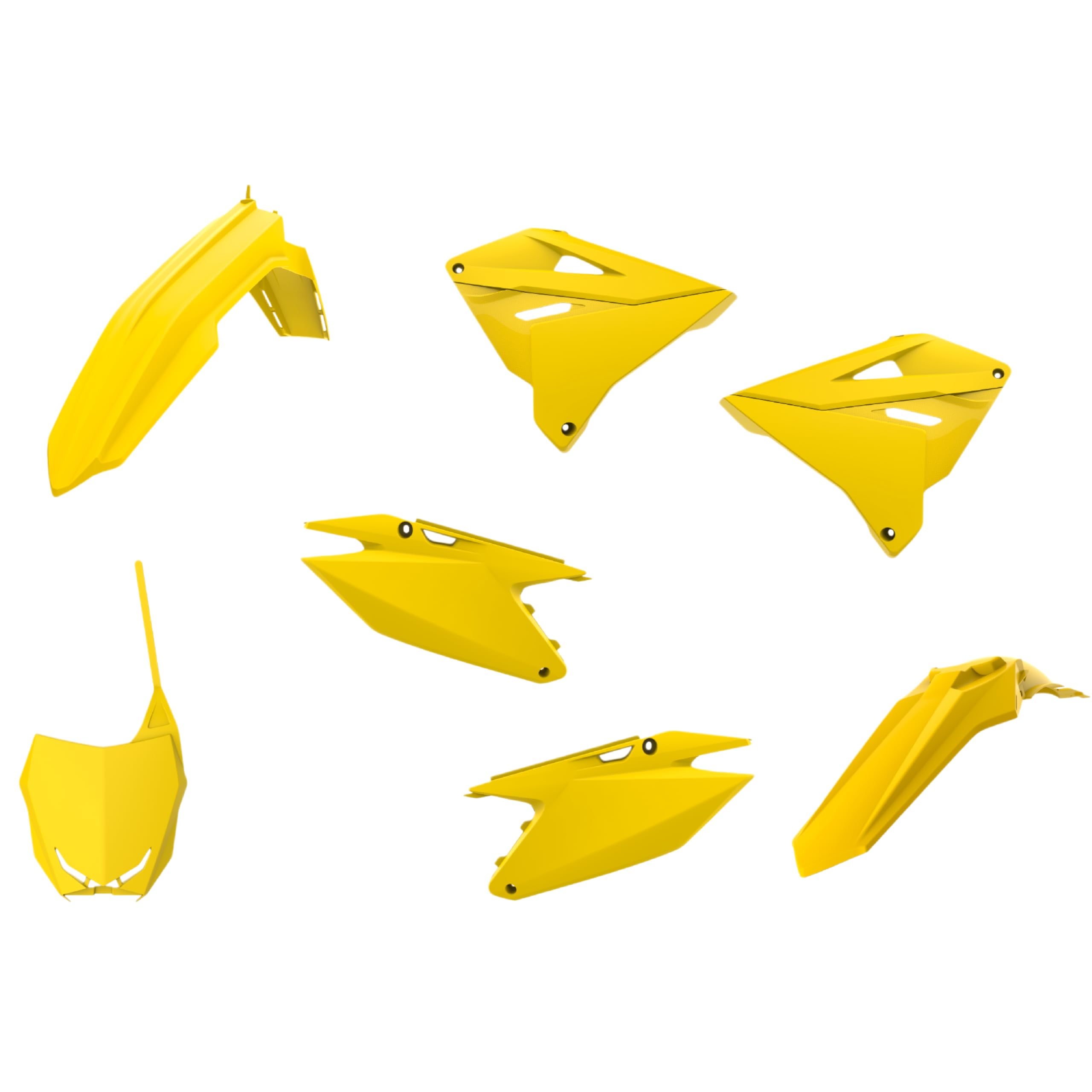 Polisport Yellow Full Plastics Kit - Suzuki Rm 125/250 2001-18 Restyle To 2019 Style