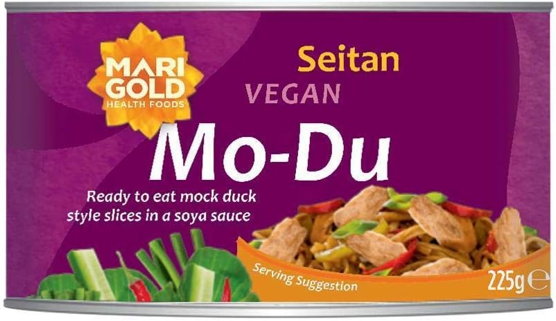 Marigold Vegan Mo-Du - Ready to Eat Mock Duck Seitan Slices in a SOYA Sauce - 225g