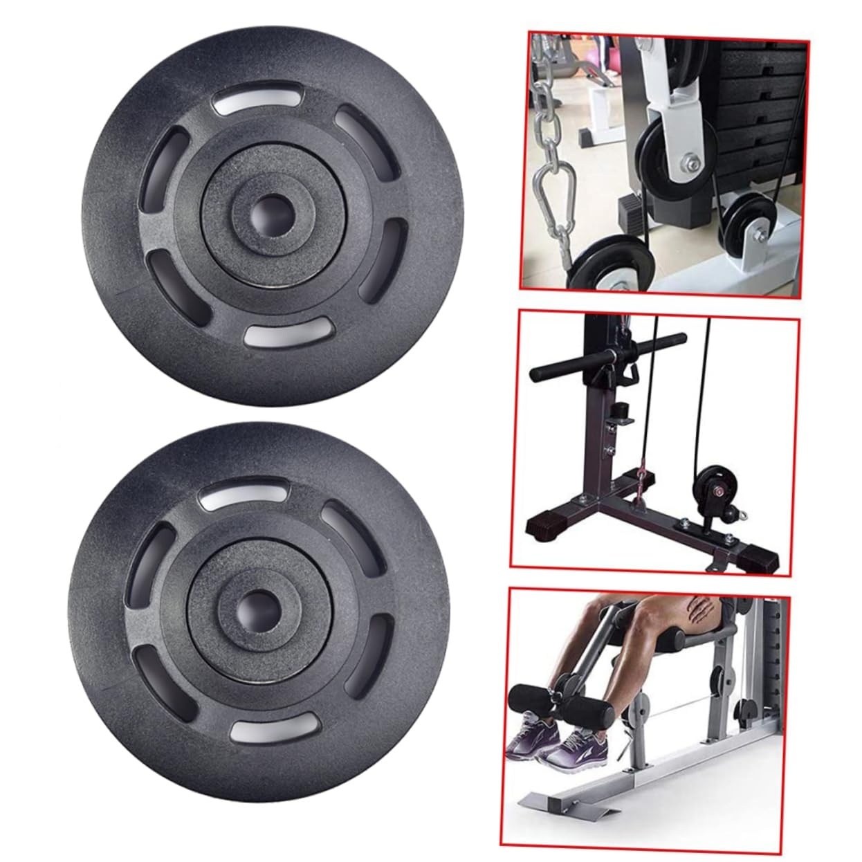 INOOMP Carrucola di Ricambio per Attrezzi Fitness 5 Pezzi Ø90mm