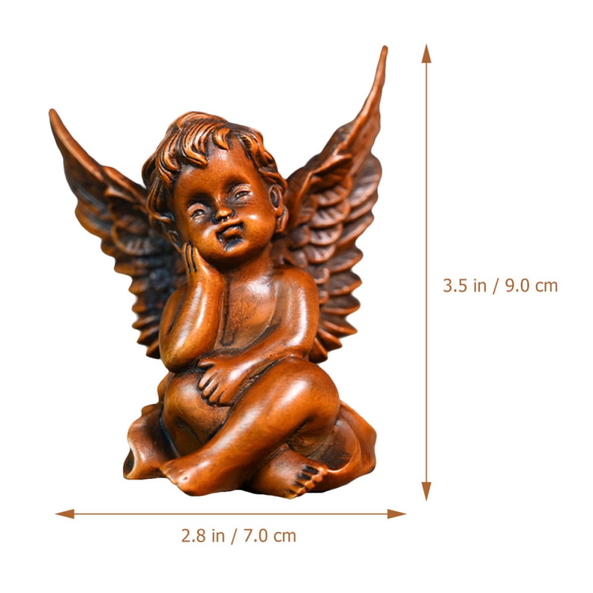Gatuida Statuetta Angelo in Bosso, Decorazione da Tavolo per Casa e Ufficio