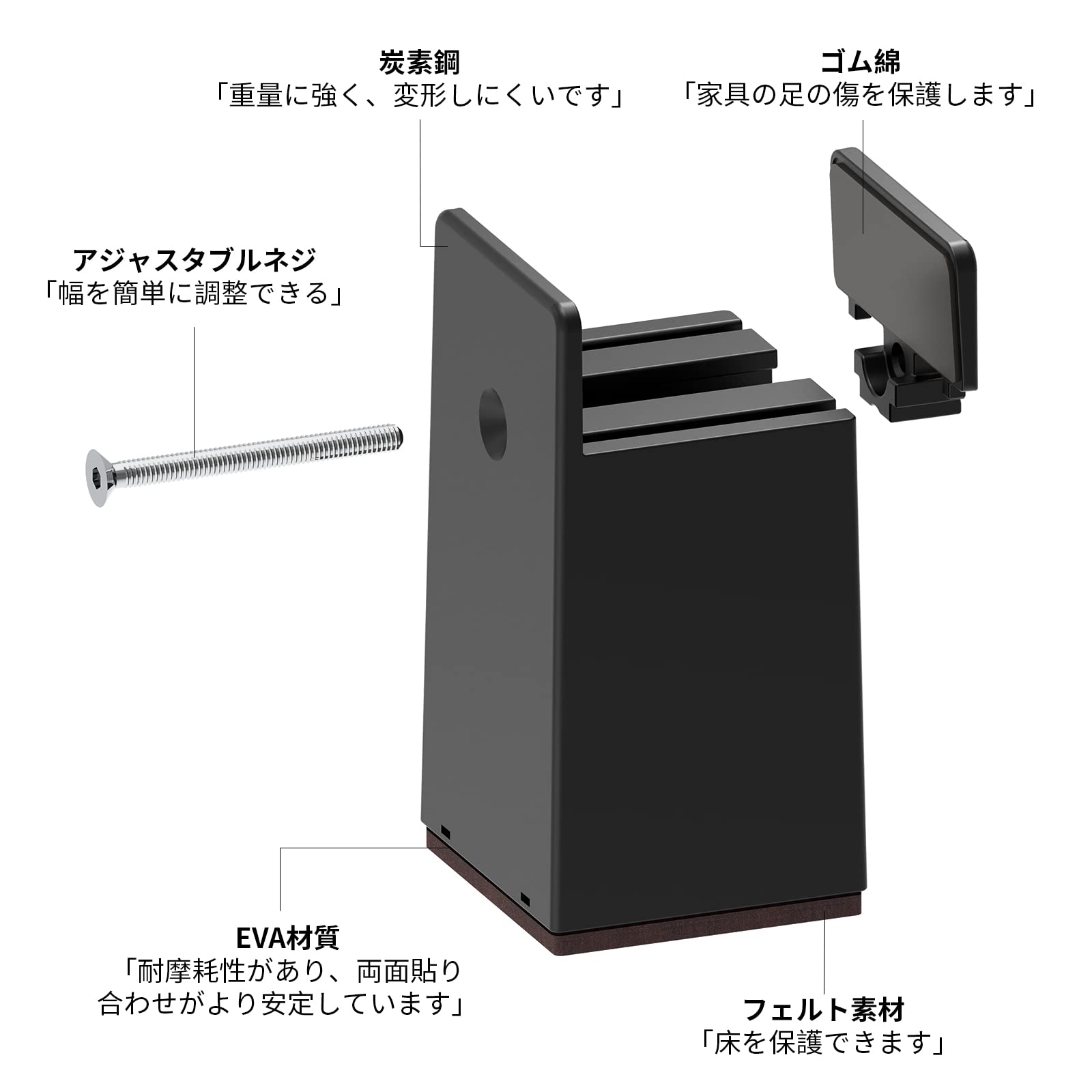 Amazon.co.jp: GAGUIUP テーブル 脚 継ぎ足し 高さ10cm 4個セット 高さ