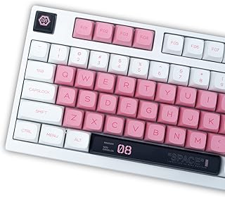 Mintcaps Pink White PBT Mecha Keycaps 138 Keys XDA Profile Custom Cute Dye-Sublimation Keyboard Keycaps Set for Cherry MX Gateron Kailh Switches Mechanical Keyboards
