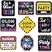 9 Pieces Neon Party Decorations Glow Party Signs Glow in The Dark Birthday Party Favors Black Light Paper Sign Glow Theme Cutouts 11.8 x 7.8 Inch