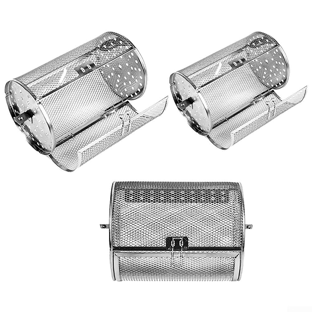 Tambour rotatif en acier inoxydable pour four - Grille de cuisson antiadhésive - Pour rôtir (D : 14 x 14 x 25 cm)