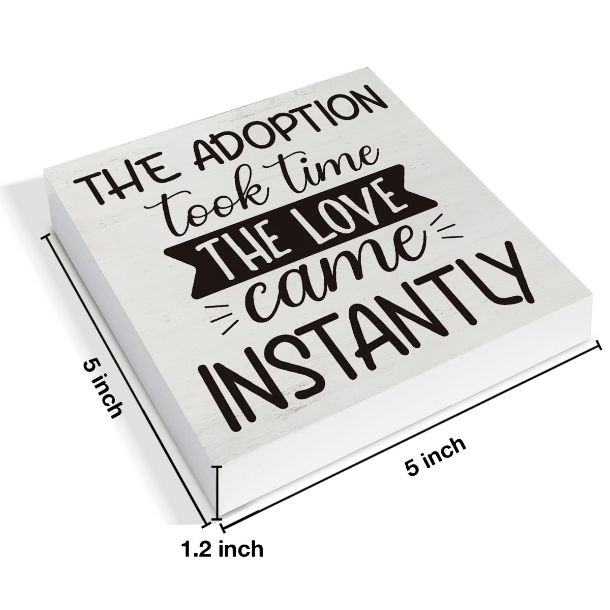 Adoption Gifts for Adoptive Parents Wood Sign Adoption Day Gift for Family, Adoptive Parents Gifts Sign for Home Living Room Bedroom Desk Shelf Wall Table Decoration 5x5 Inch