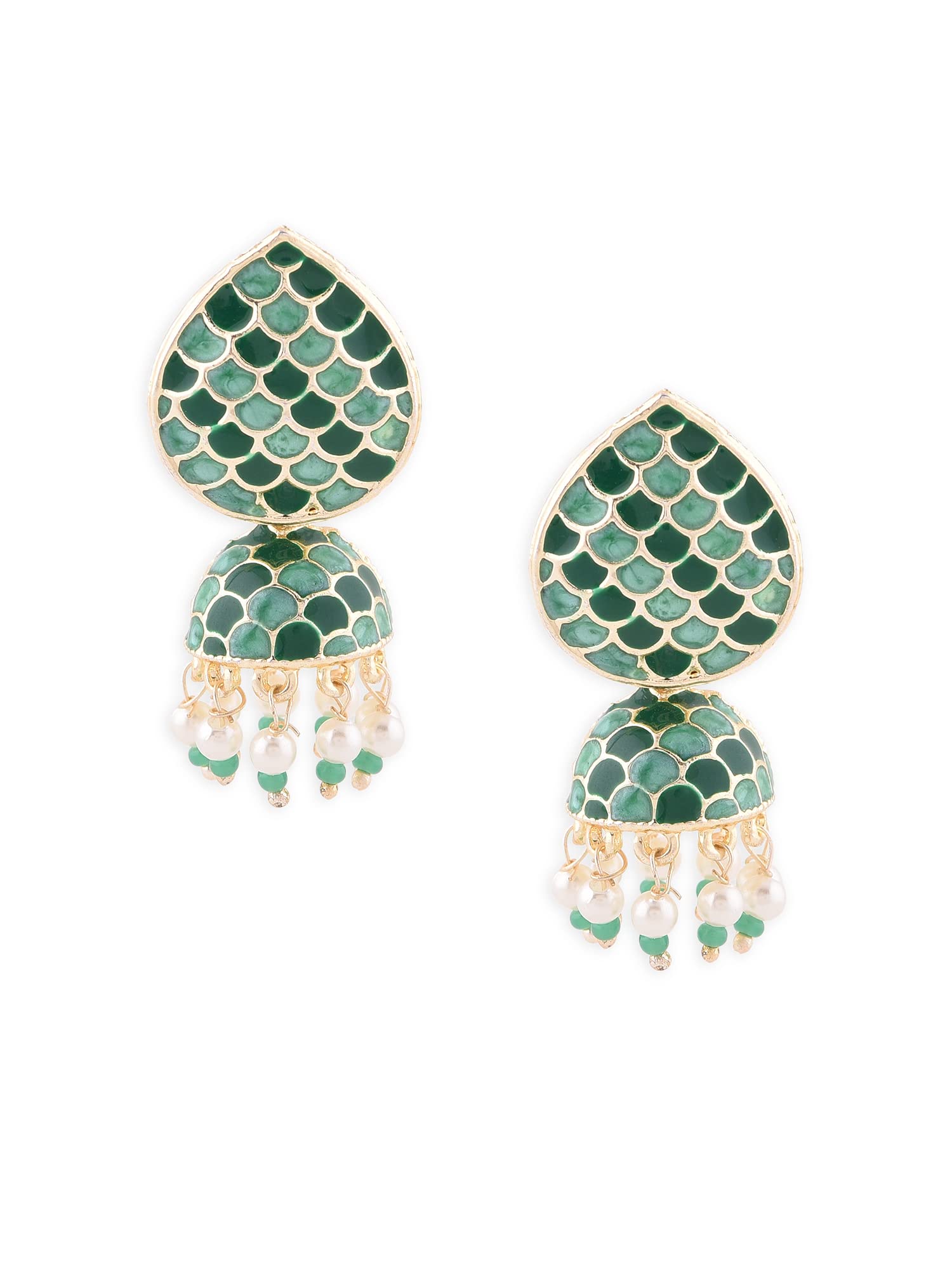 See full amazon price history chart for Zaveri Pearls Green Meenakari Traditional Jhumki Earring For Women-ZPFK14372 Zaveri Pearls Green Meenakari Traditional Jhumki Earring For Women-ZPFK14372 (B0B6NRYCMY) Amazon Price History, Amazon Price Tracker