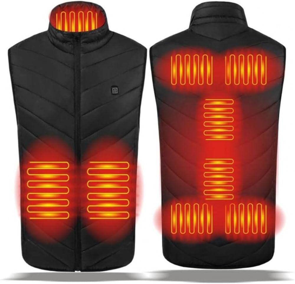 Heated Vest Electric USB Heating Jacket Body Warmer Gilet for Women Men, Washable Heated Gilet 3 Temperature 9 Zones