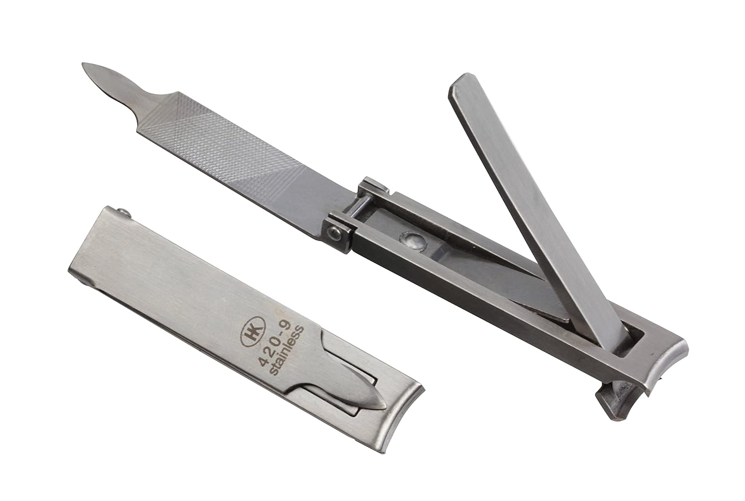 INOX Folded Stainless Steel Nail Clipper with Leather