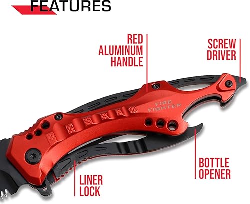 Miniatura 52 de Tac Force Serie TF-705, cuchillo plegable táctico, apertura asistida, hoja semidentada, 4-1/2 pulgadas cerrado