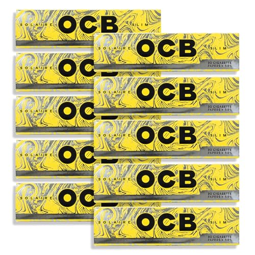 OCB Rolling Papers - Solaire Slim (10) with LED Lighter