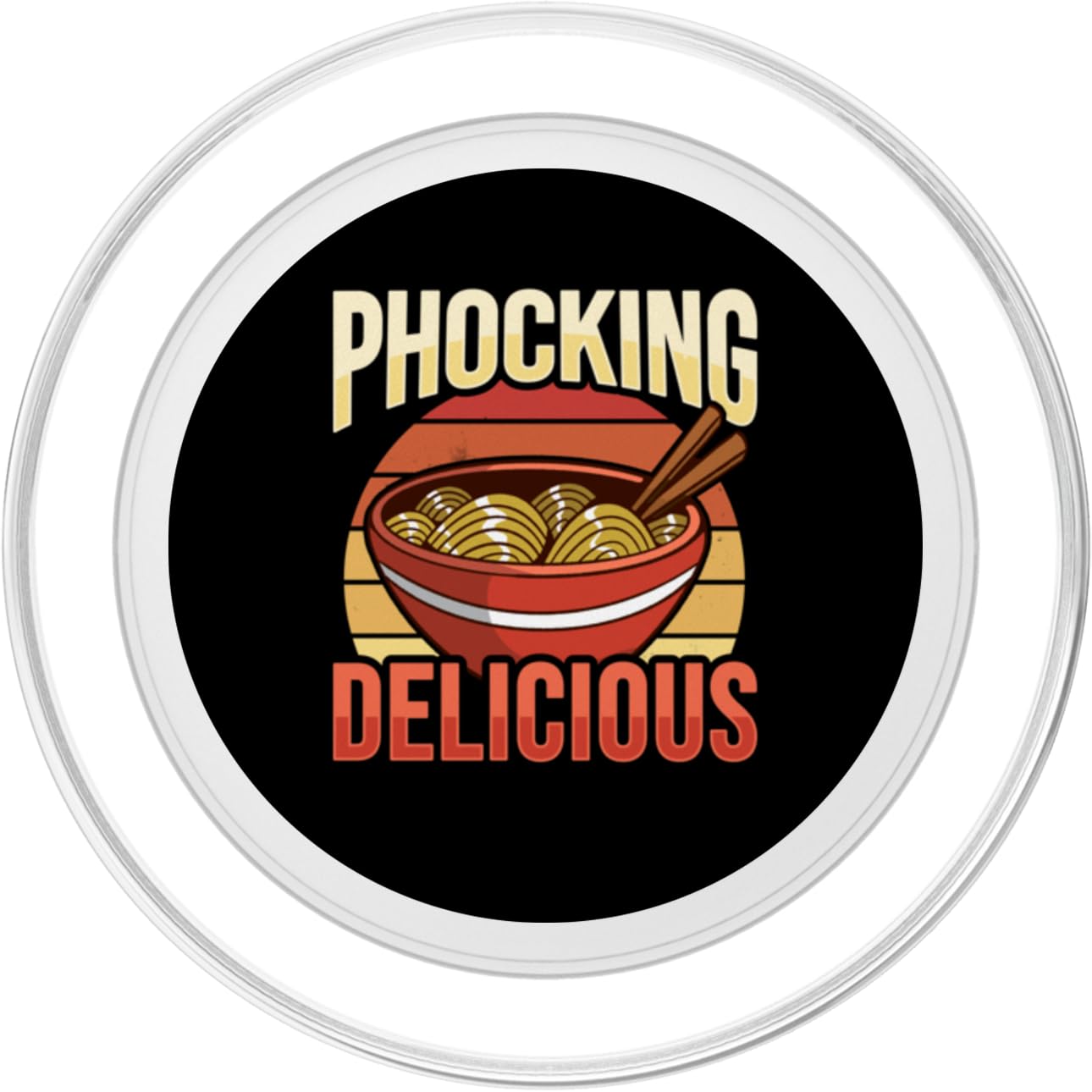 Phocking Delicious Design for a Asian pho noodle soup Lover PopSockets PopGrip for MagSafe, Clear - Image 2