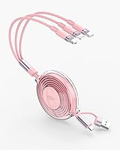 100 W USB C Multi USB Kabel, 3 in 2 USB Kabel Einziehbares Schnell USB iPhone Charger Cable Mehrfach Micro USB Type C iPhone Port Anschlüsse für iPhone 15 14 13, Tablets, Samsung, Google, LG-1.2M (3