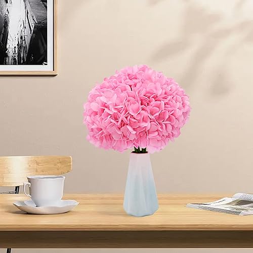 Miniatura 6 de Flores artificiales, falsas, de color rosa, paquete de 5, 20 cabezas, para bodas, hogar, fiesta, restaurante