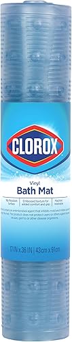 Clorox by Duck Brand - Tapete de baño de vinilo para bañeras, tapete antideslizante con ventosas para uso en bañeras y duchas sin textura, 17 x 36 Clorox by Duck Brand - Tapete de baño de vinilo para bañeras, tapete antideslizante con ventosas para uso en bañeras y duchas sin textura, 17 x 36