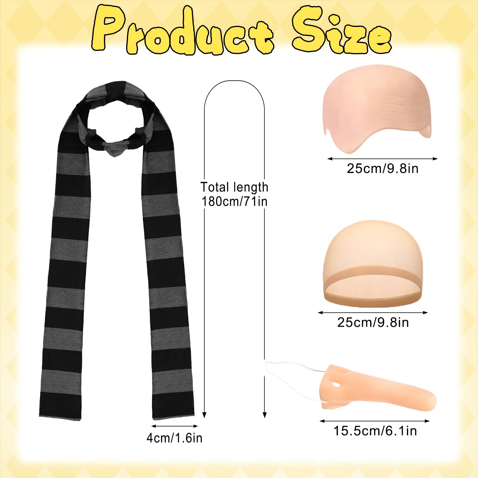 KMLGY 7 PCS Adults Yellow Costume Accessories - Image 2