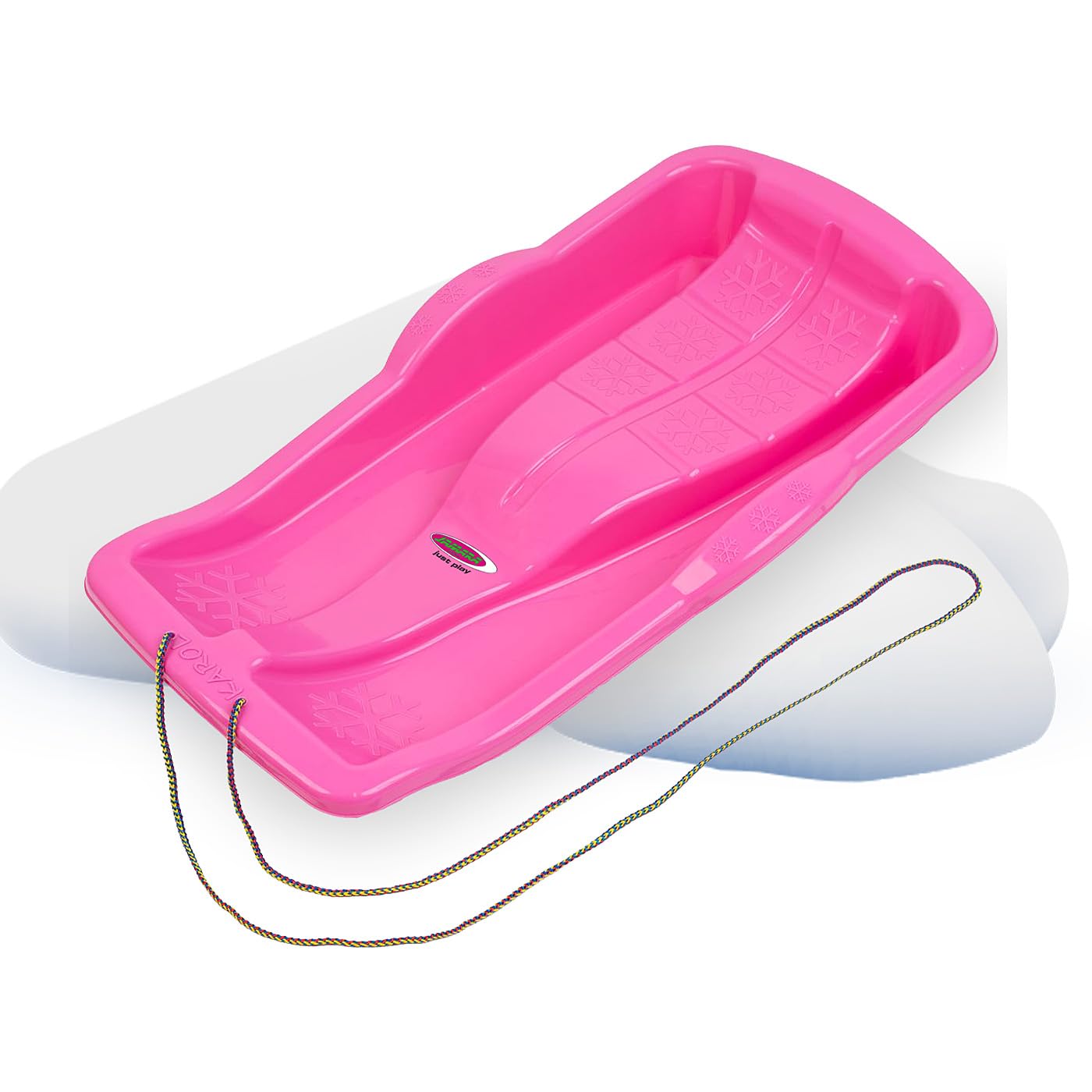 JAMARA 461127 Snow Play Bob Karol 80 cm Impact Tensioner Plastic Rope for Pulling, Lightweight, Under 1 kg, Aerodynamic Construction, Pink