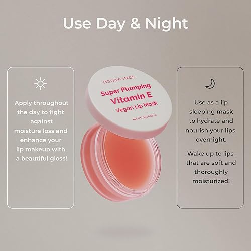 Miniatura 7 de Natural Plumping Vitamin E Lip Mask 2EA  Hidratante labial hidratante para labios suaves, suaves y regordetes, infundido con aceites naturales,