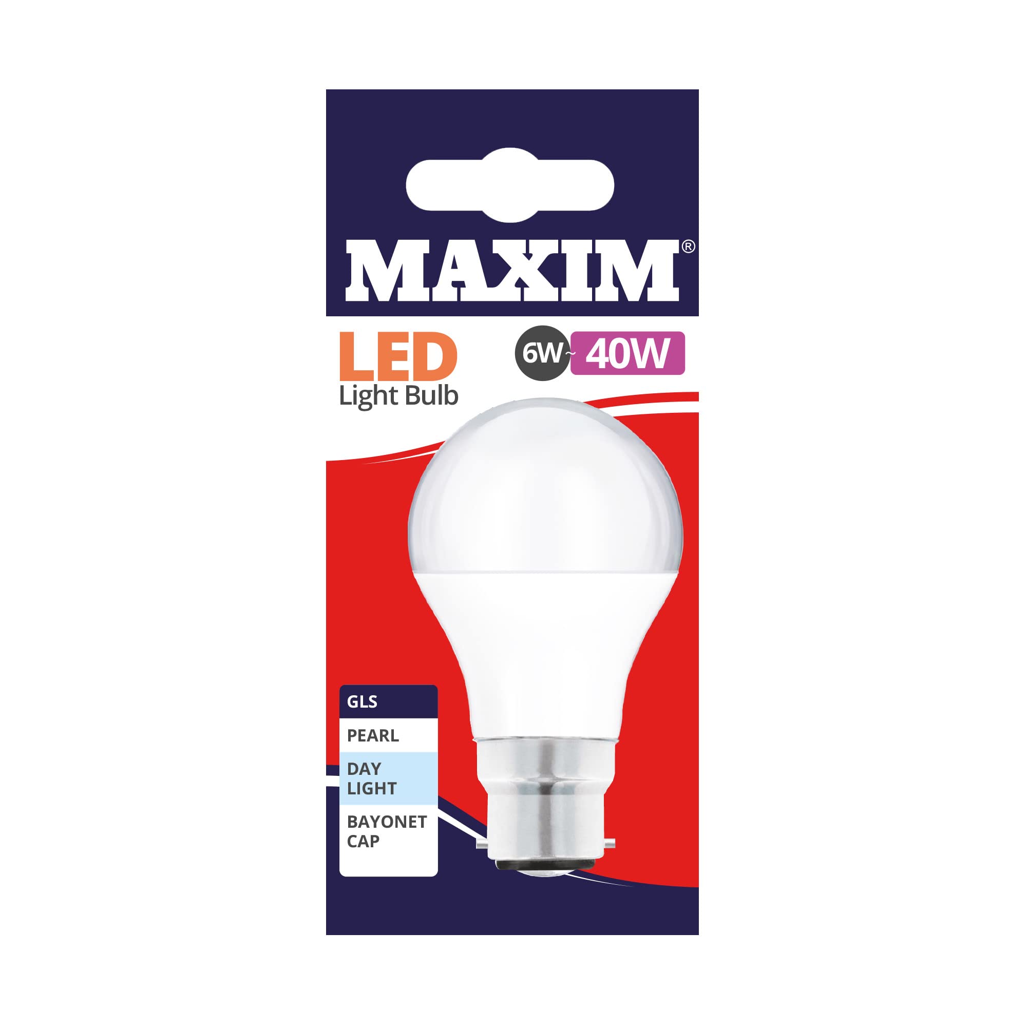 Maxim Day Light Led Gls Bayonet Cap (Daylight White) - 6Watt (40Watt) (Pack 10), 40Mlgbcdl5x10,