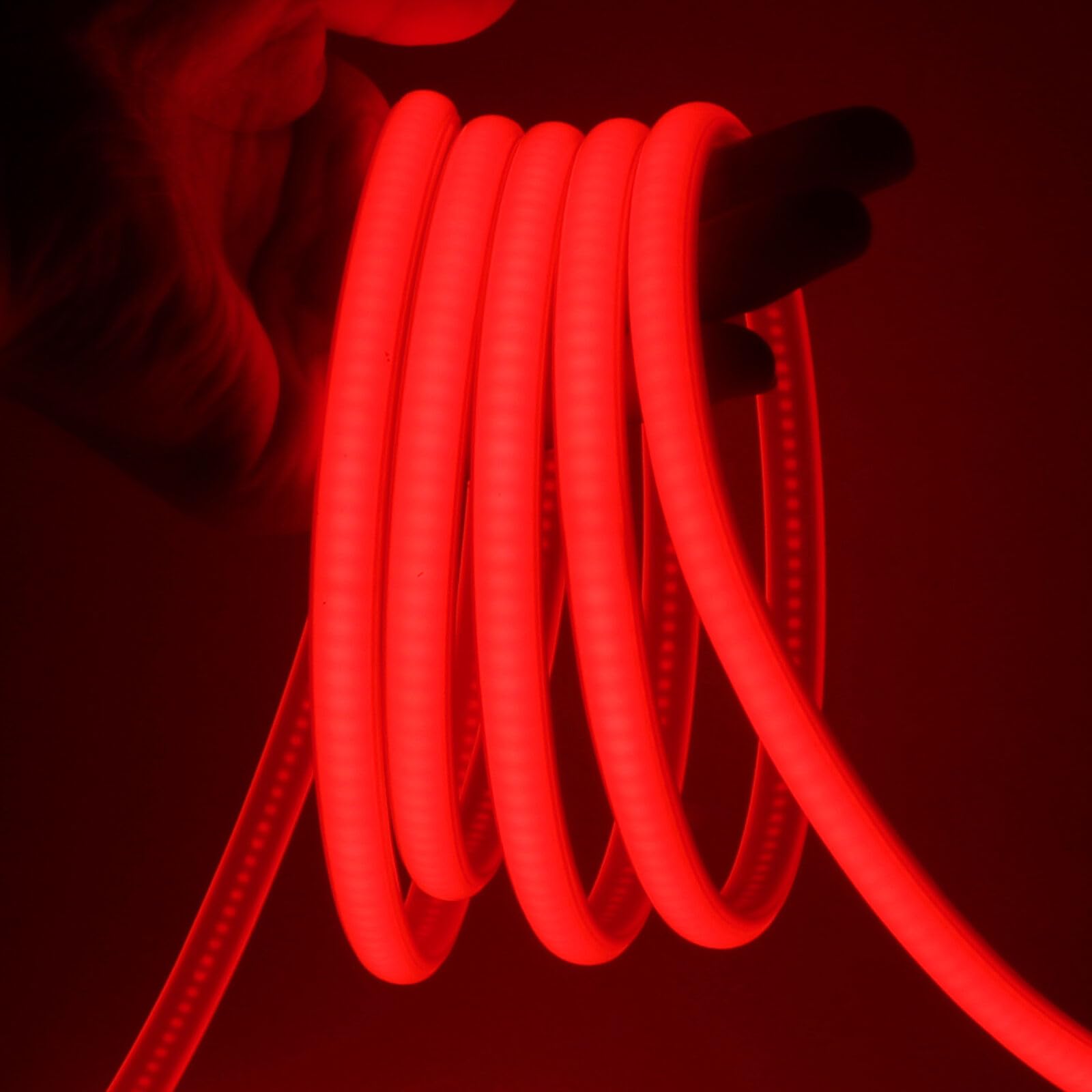 KISUFU 220V COB Neon Light Strip, 288 LEDs/m IP67 Waterproof Flexible 50cm Cuttable Rope Light with UK Plug for Shelf, Cabinet, Boat, Patio, Club, Bar, Outdoor Decor.
