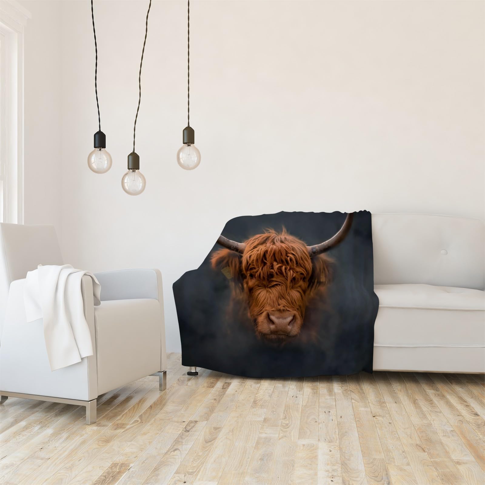 Kocyk z dymu krowa Koce Highlands Pojedynczy Ciepły Miękki Kocyk Sofa Puszysty Flanelowy 180 x 200 cm na wszystkie pory roku