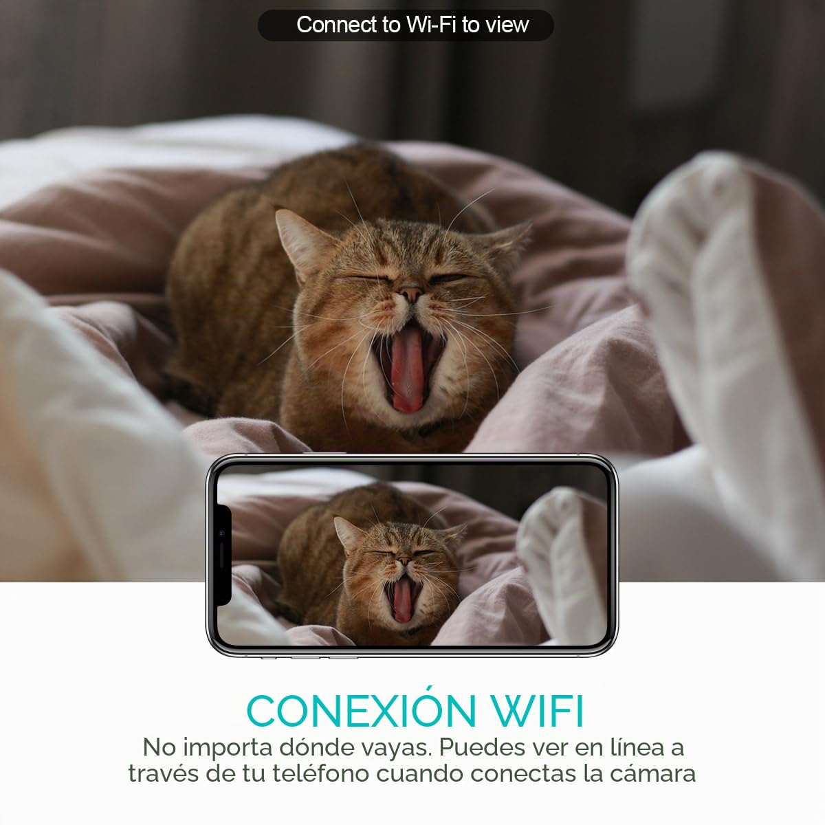 Pelay Reloj de pared WiFi cámara inalámbrica niñera Cam 1080P grabadora de vídeo | Detección de movimiento, grabación en bucle, seguridad para el hogar para interiores