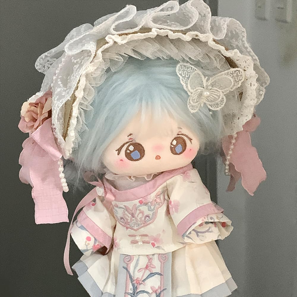 niannyyhouse Bambola di peluche da 20 cm, vestito, cappotto, gonna, stile antico Hanfu, 20,3 cm, bambola di peluche Dressup (A1)
