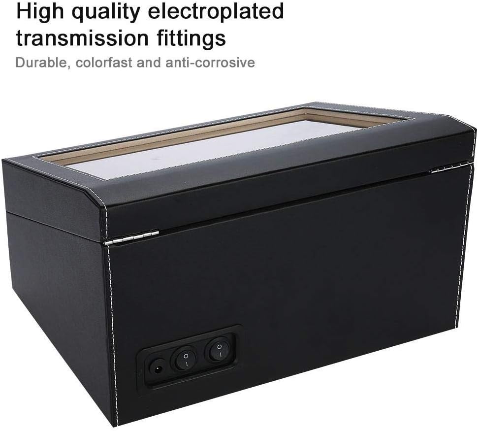 Watch Winder for Automatic Watches, Watch Box, Watch Winder Box, 4 Automatic Watches + 6 Grids Watch Box Quiet Multi Rotation Motor (us Black)
