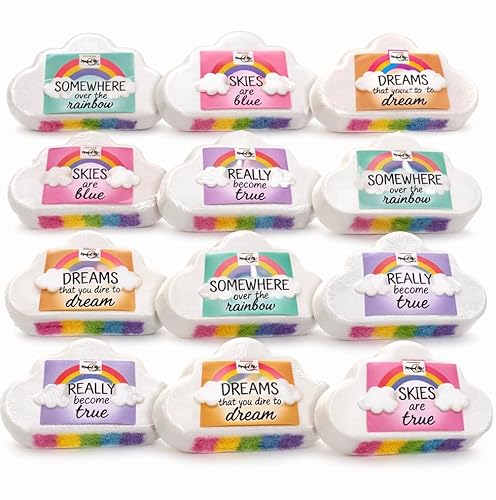 Cloud Bath Bomb Bulk Gift Set – 12 Fizzy Bulk Bath Bombs for Everyday Bathing & Relaxation, Elegant Spa-Inspired Bath Soaks, Birthday & Easter Gift Set by Mineral Me California