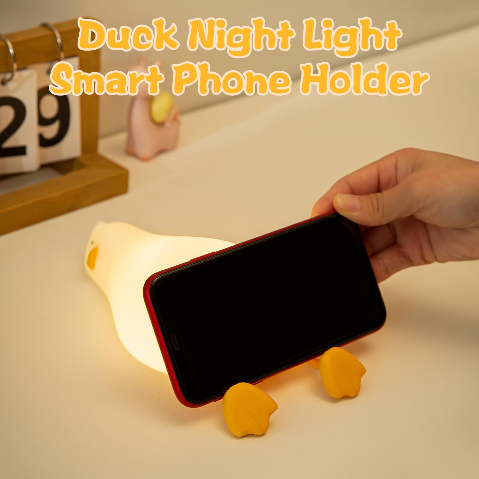 GIACOMO Luce Notturna Bambini, Silicone Luce Notturna Neonato, Ducky Lamp Con Funzione Timer, USB Ricaricabile, Luci Cameretta Bambini Dimmerabile, Controllo a Sfioramento, Bambini Neonato Regalo