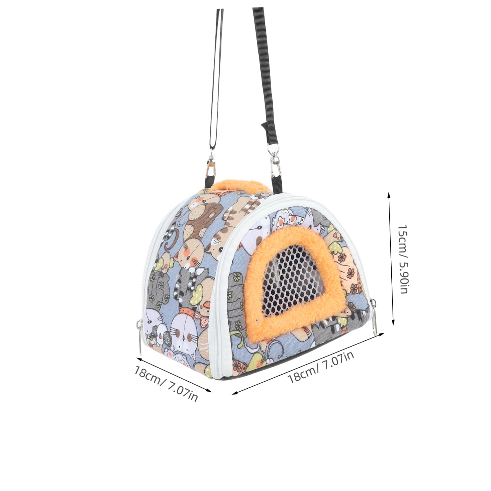 BCOATH Portable Hamster Carrier Bag Travel Pouch with Mesh Design for Animals Easy to Suitable for Dwarf Hamster Guinea Pig Hedgehog and More