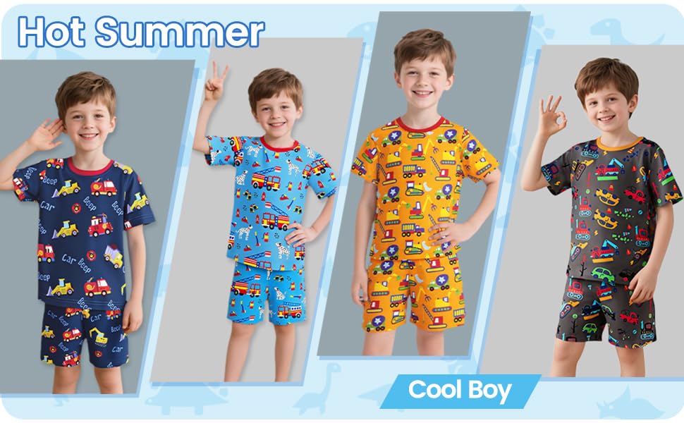 Toddler Boys Shorts Set Cars Graphic Clothing Sets for Kids Short Sleeve Tee and Shorts3