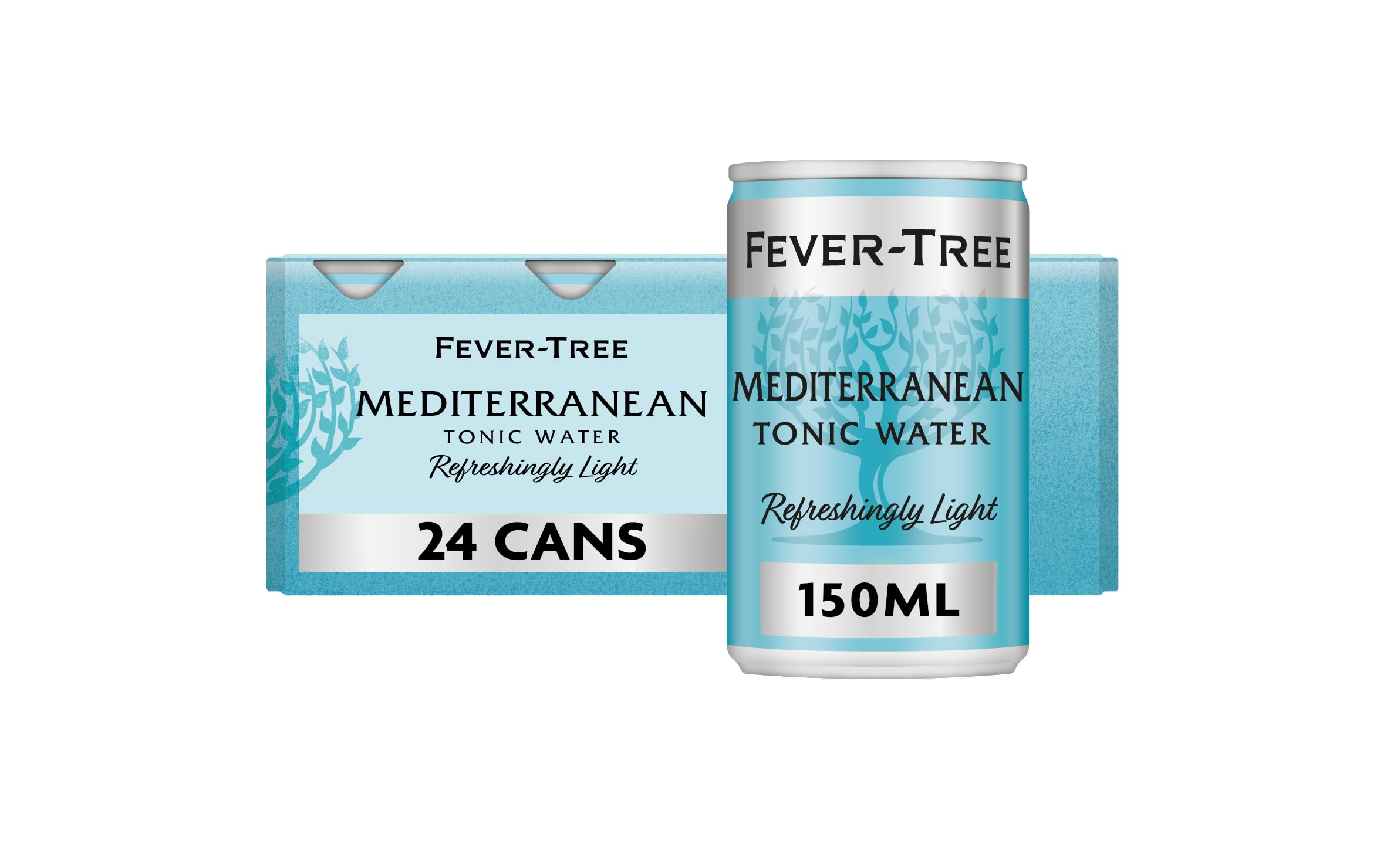 Fever-Tree Refreshingly Light Mediterranean Tonic Water 8 x 150ml (Pack of 3, Total 24 Cans)