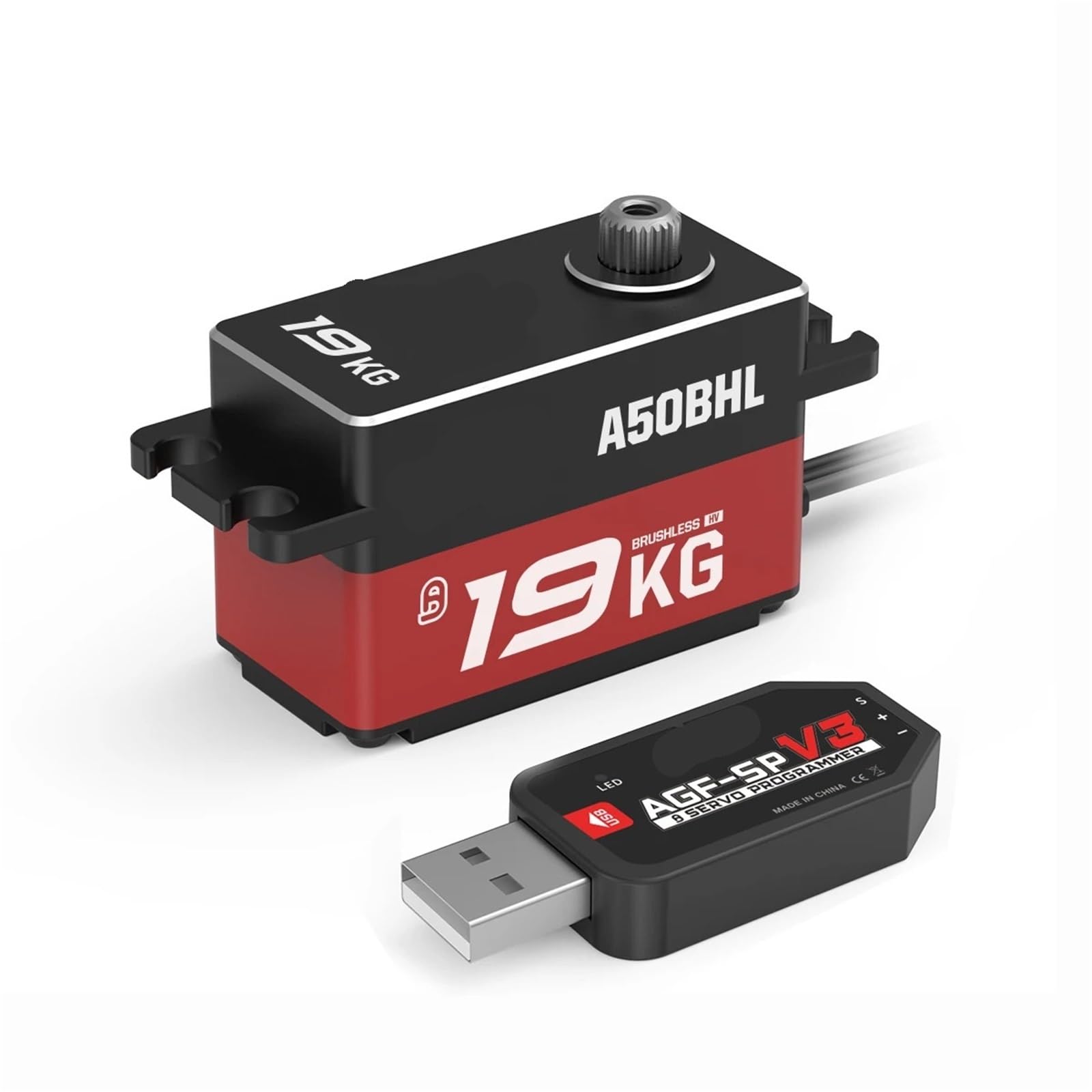 Servo numérique sans balais A50BHL programmable 19KG pour bateau RC et avion - 4
