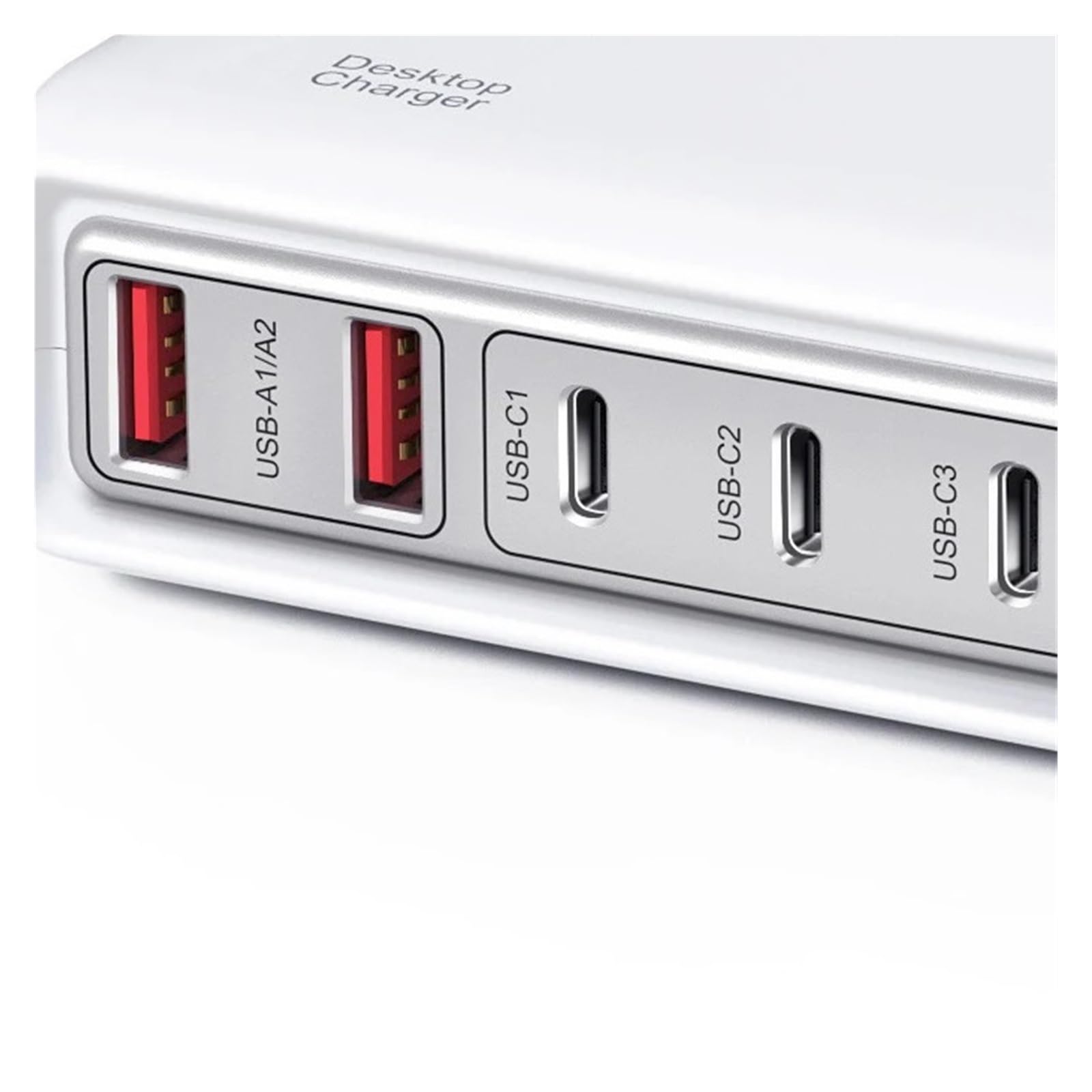 Ładowarka USB 100 W Typu C PD Szybkie Ładowanie Z Wieloma 6 Portami Stacja Ładująca Na Biurko MożLiwość Szybkiego łAdowania(WHITE)