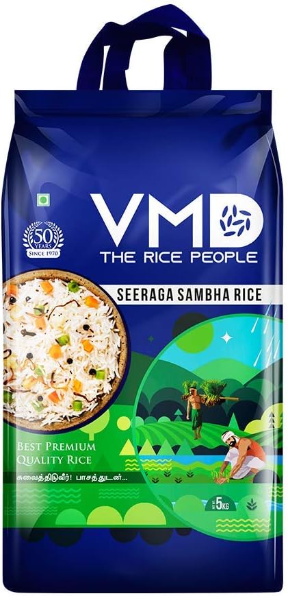 VMD Supreme SEERAGA Samba Briyani/Pulao Rice - 5Kg (India's Best Rice)