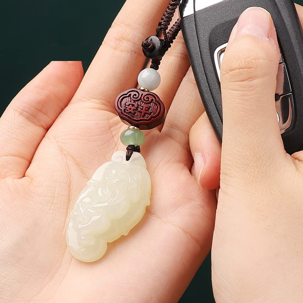 NEBE Llavero Llaveros Llavero Jade Colgante Llavero Coche Llavero Colgante Monedero Llavero Bolso Personalizado Decoración Titular de la Clave(A)