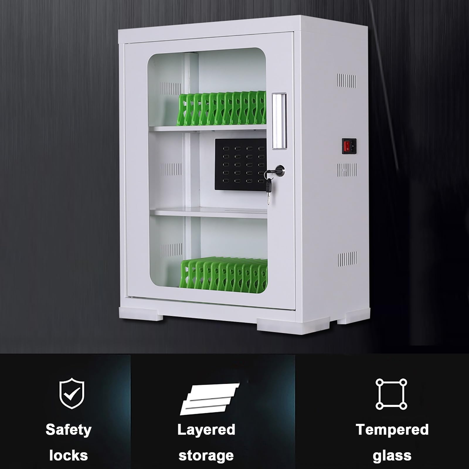 Akumulator do telefonu komórkowego, schowek na telefon komórkowy, stacja ładująca do telefonów i tabletów, pudełko ładujące USB (44 x 26 x 33 cm/17 x 10 x 13 cali) - bezpieczne i nize urządzenia