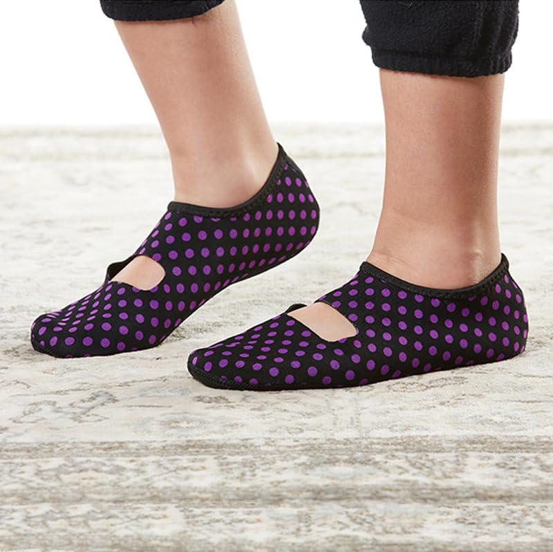 Image of Nufoot Women's Mary Janes Best Foldable & Flexible Flats, Travel & Exercise, Dance, Yoga Socks, Indoor Shoes, Slippers
