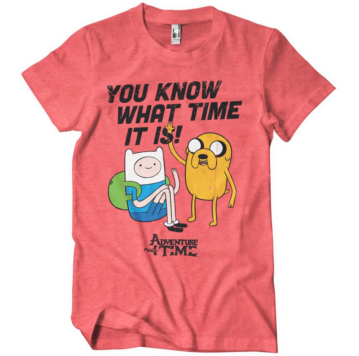 Adventure Time Men's Red-Heather Officially Licensed It's T-Shirt (Red-Heather), Small