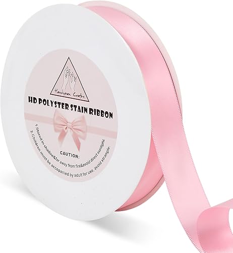 Miniatura 27 de Cintas de satén de doble cara rojo intenso de 5/8 pulgadas, 50 yardas, cinta de poliéster HD, para envoltura de regalos de boda, floristería