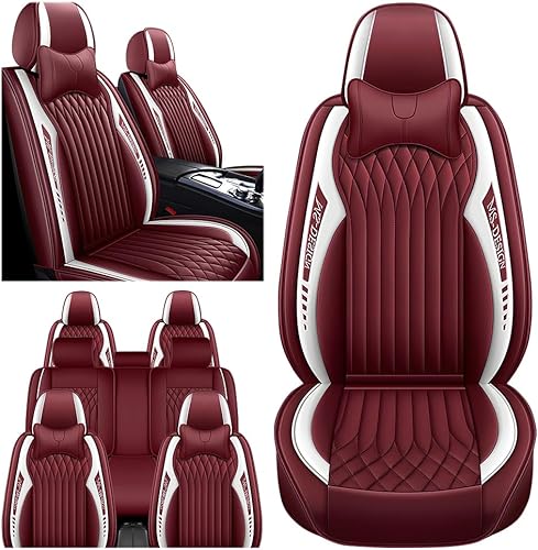 KALAKAAR Juego completo de fundas de cuero para Ford Expedition 2007-2023, 7 asientos, juego completo de fundas de asiento de automóvil,