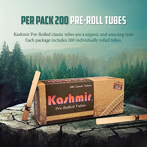 Kashmir Unbleached Cigarette Tubes - Classic Cigarette Tubes For A Pure And Smooth Taste With Highest Quality Papers (200 Count, King Size) #TOP4