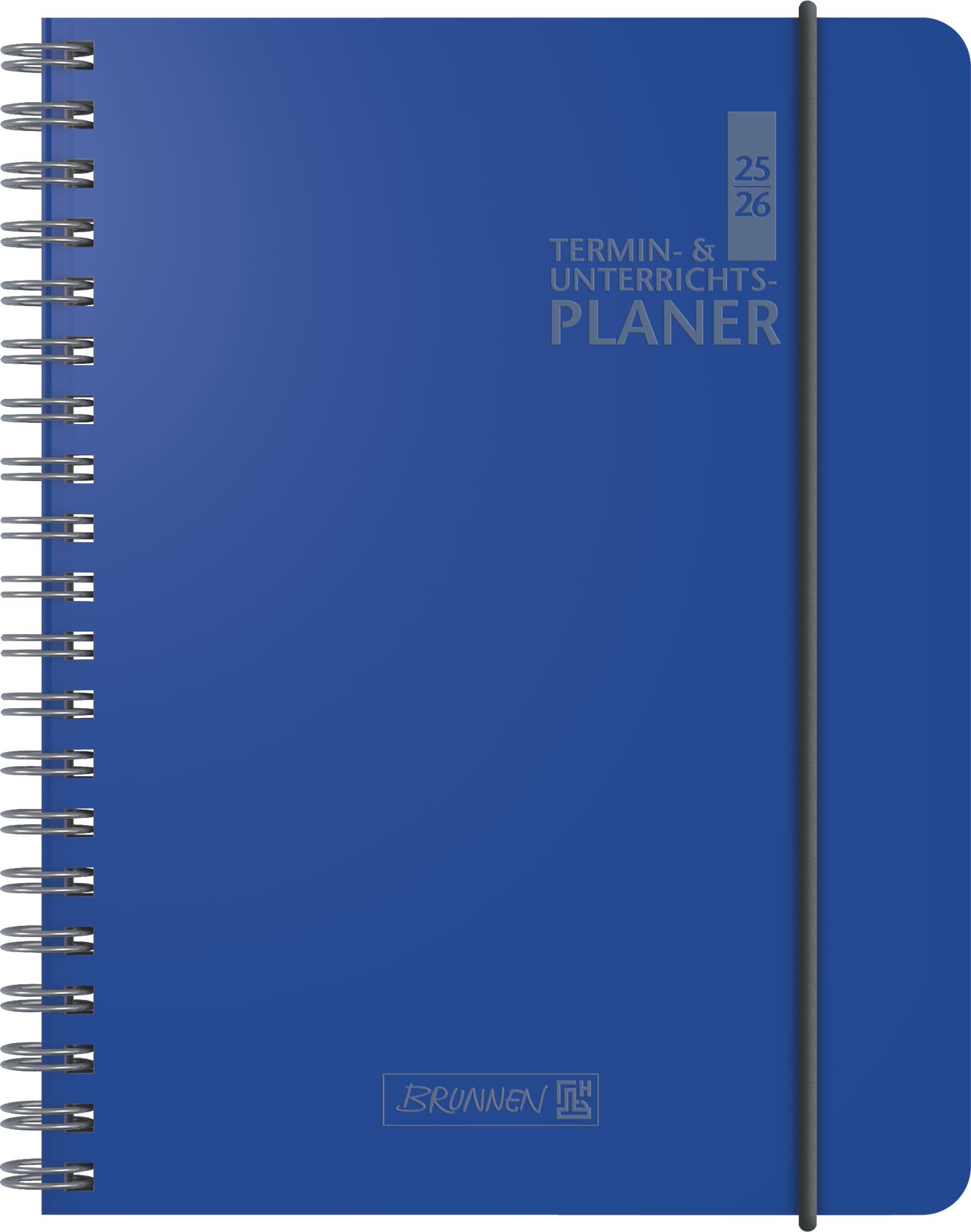 BRUNNEN Termin- & Unterrichtsplaner (2025/2026), 2 Seiten = 1 Woche, A5, 224 Seiten, Kunststoff-Einband Baladek, blau