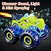 ScharkSpark Remote Control Car, 2.4GHz Monster Trucks for Boys Girls with Light, Sound & Spray, Stunt Car Toys Gift for Kids 3 4 5 6 7 8, 4WD All Terrain RC Cars for Toddlers with 2 Batteries
