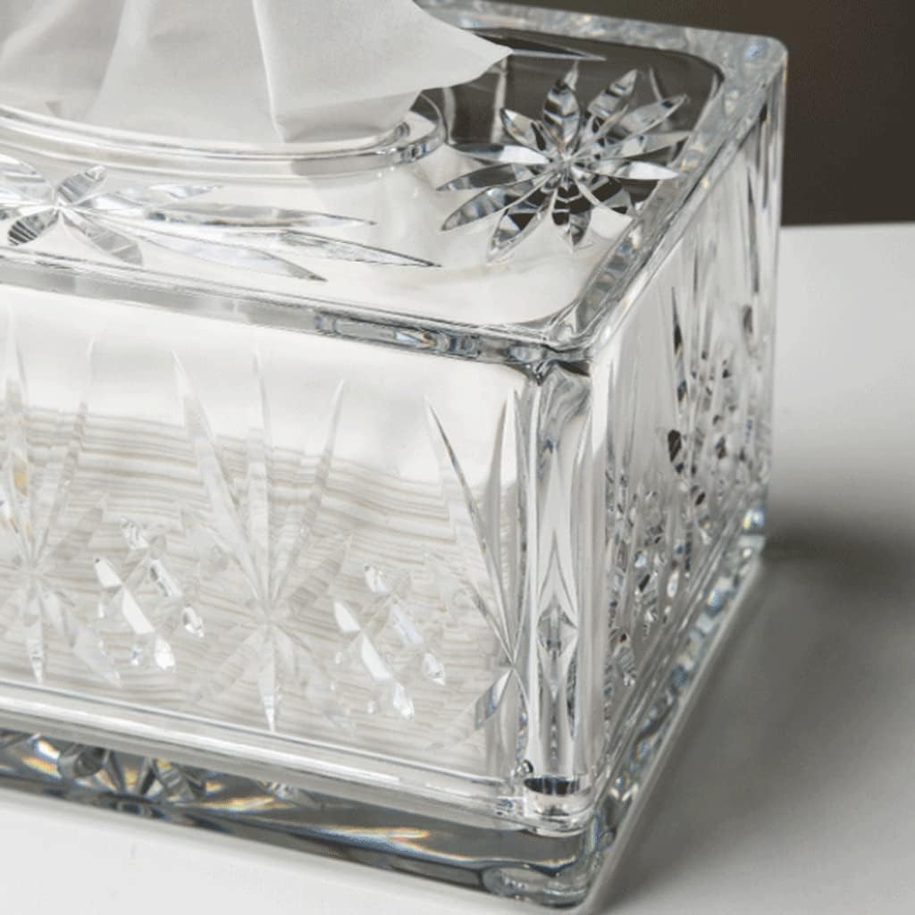 Attractive Rectangular Tissue Box Cover Crystal Style Transparent Tissue Holder for House Office Car Hotel Bathroom Desks Countertops Modern