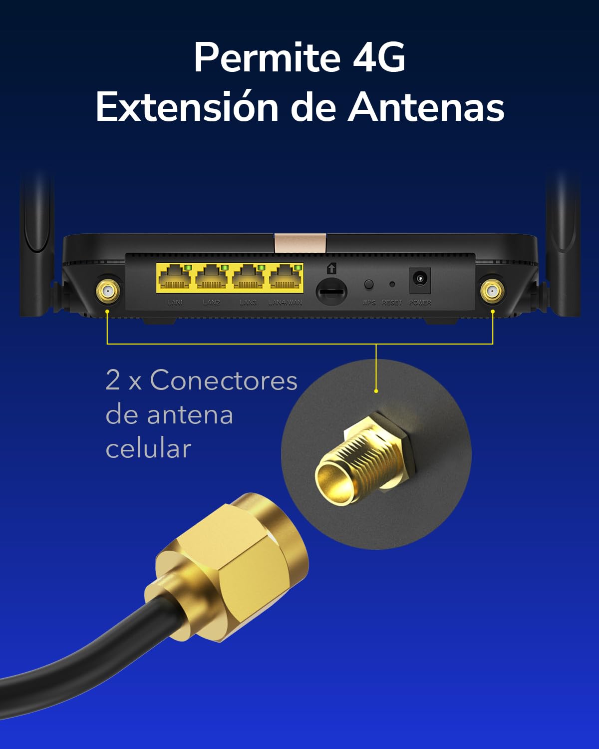 Cudy LT500D Router 4G LTE AC1200 con Antenas Desmontables, Wi-Fi Dual-Banda 867+300Mbps, Soporte Antena Externa SMA, VPN, Mesh, Ideal para Zonas de Señal Débil