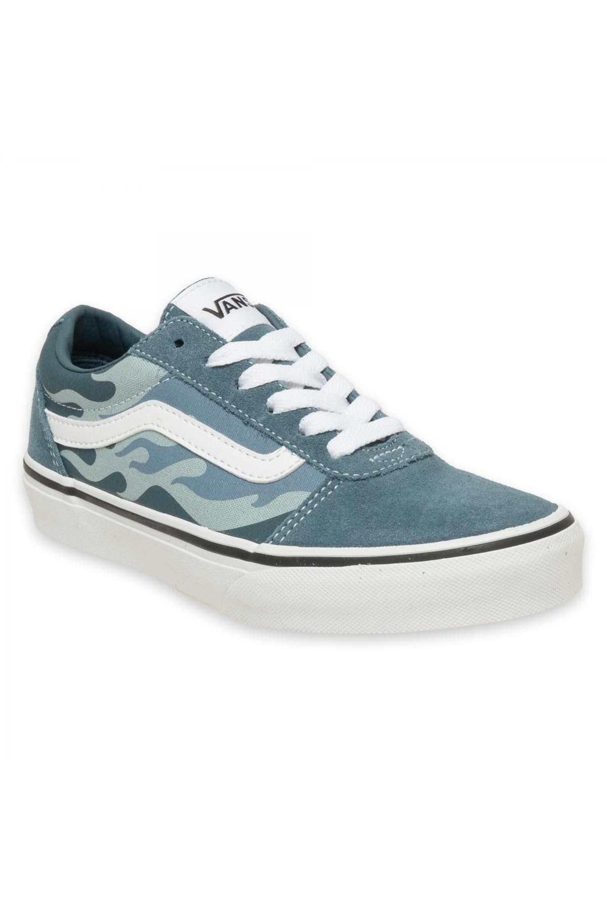 Vans Unisex Kids Ward Slip-on Sneaker, Tonal Flames Blue White, 3.5 UK Child
