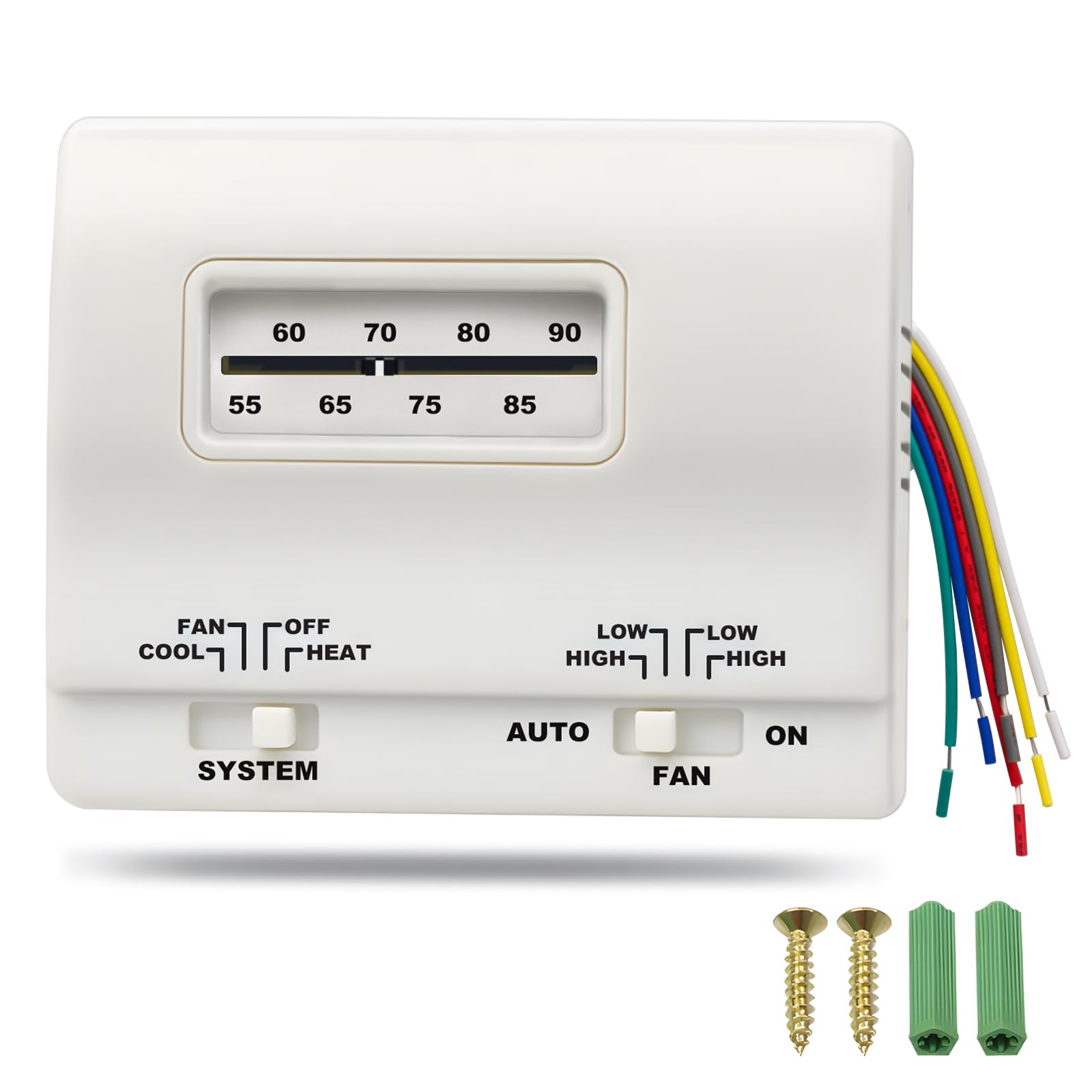 7330F3852 RV Air Conditioner Thermostat Stage Heat/Cool Compatible with Coleman Mach Rv Thermostat,Coleman Rv Air Conditioners Mach Series,White
