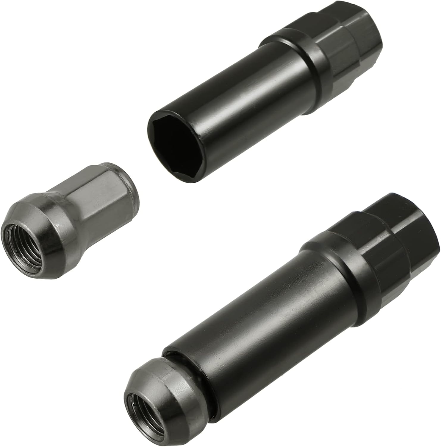ACROPIX M12 x 1.25 Car Lug Nuts Cone Seat Closed End Bulge Acorn Hex Wheel Nut with Socket Key Titanium Tone - Pack of 20